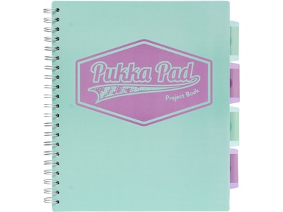 Pukka Pad Pastels 5-Subject Notebooks, 8.5" x 11", Ruled, 100 Sheets, Assorted Colors, 3/Pack (8867-PST)