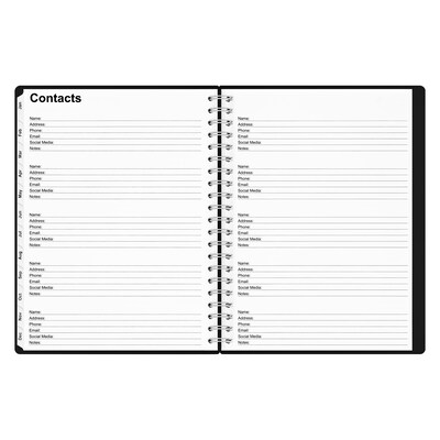 2027 Staples 8" x 11" Daily Appointment Book, Plastic Cover, Black (ST21487-27)