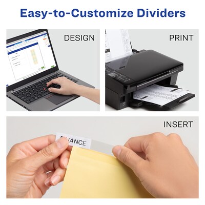 Avery Big Tab Insertable Paper Dividers, 8 Tabs, Buff  (11112)