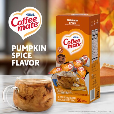 Coffee mate Creamer Pumpkin Spice Liquid Creamer, 18.7 oz., 50/Box (NES75520)