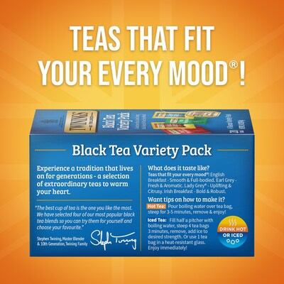 Twinings Assorted Black Tea Bags, 20/Box (F05320)