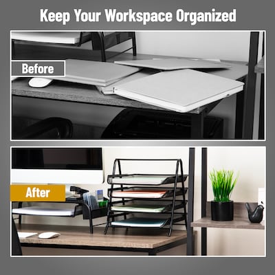 Mind Reader Metal Mesh Front Loading Letter Tray, Letter/Legal Size, Black (4TPAPER-BLK)