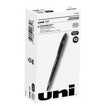 uni AIR Porous Point Pens, Medium Point, 0.7mm, Black, Black Ink, 12/Pack (1927631)