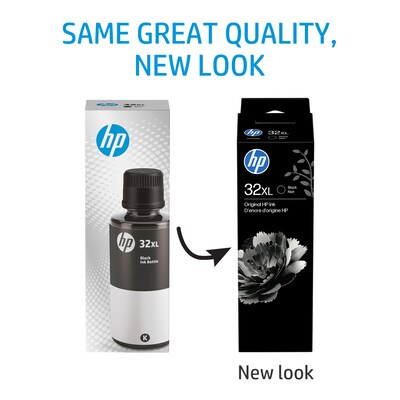 HP 32XL Black High Yield Ink Tank Bottle Refill, Prints Up to 6,000 Pages (1VV24AN)