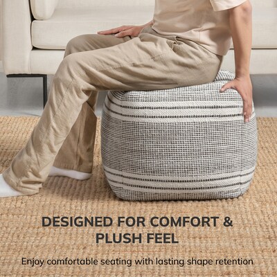 Anji Mountain Sierra Natural Fabric Square Pouf Ottoman (AMBPF176-1616)