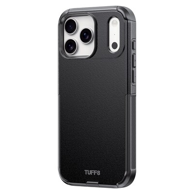 TUFF8 Impact Dual-Layer Rugged MagSafe Phone Case for iPhone 18 Pro Max, Shock Absorbing, Black (T8I-IP1804)
