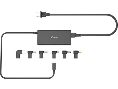 j5create 100W PD USB Type-C/Type-A Super Charger with Adapters, Black (JUP2290DC)