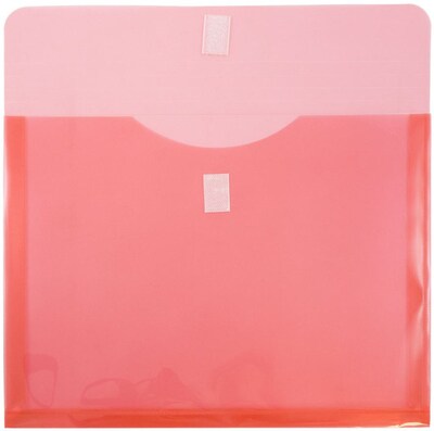 JAM Paper Premium Plastic Document File, Letter, Red, 3/Pack (218V1REX3)