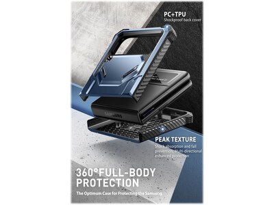 i-Blason Armorbox Metallic Blue Rugged Case for Samsung Galaxy Z Flip4 (Galaxy2022-ZFlip4-5G-Armorbox-Tilt)