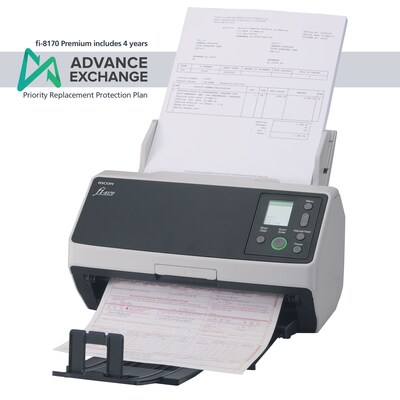 RICOH FI-8170 CG01000-303101 Document Scanner with 3 Additional Years of Advance Exchange Service, B