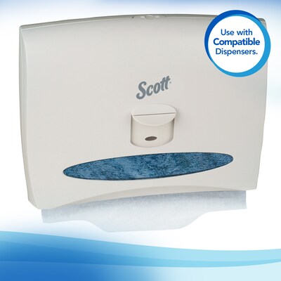 Scott Pro Personal Seat Covers, White, 15" x 18", 125 Sheets/Pack (07410)