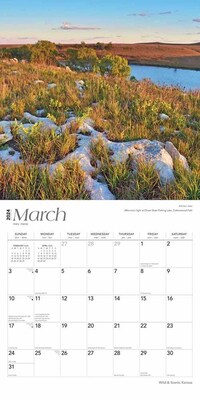 2024 BrownTrout Kansas Wild & Scenic 12" x 24" Monthly Wall Calendar (9781975463397)