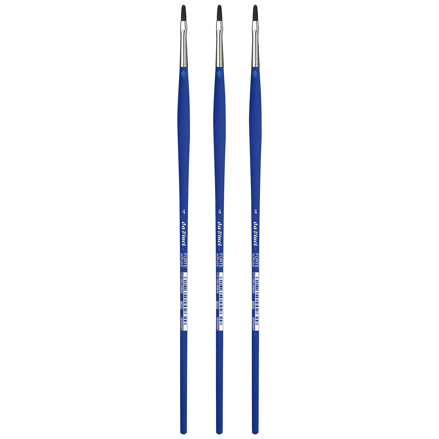 da Vinci FORTE-Acrylics Oil and Acrylic Synthetic Bristle, Filbert Brush, 3/Pack (DVXVA86504-3)