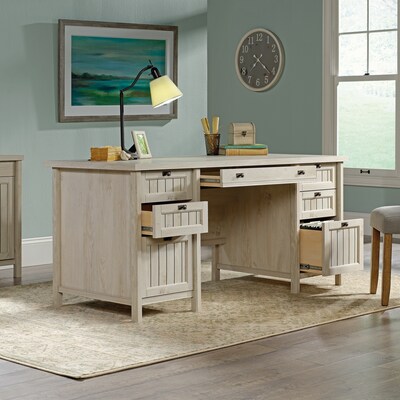 Sauder Costa 65"W Executive Desk, Chalked Chestnut (419954)
