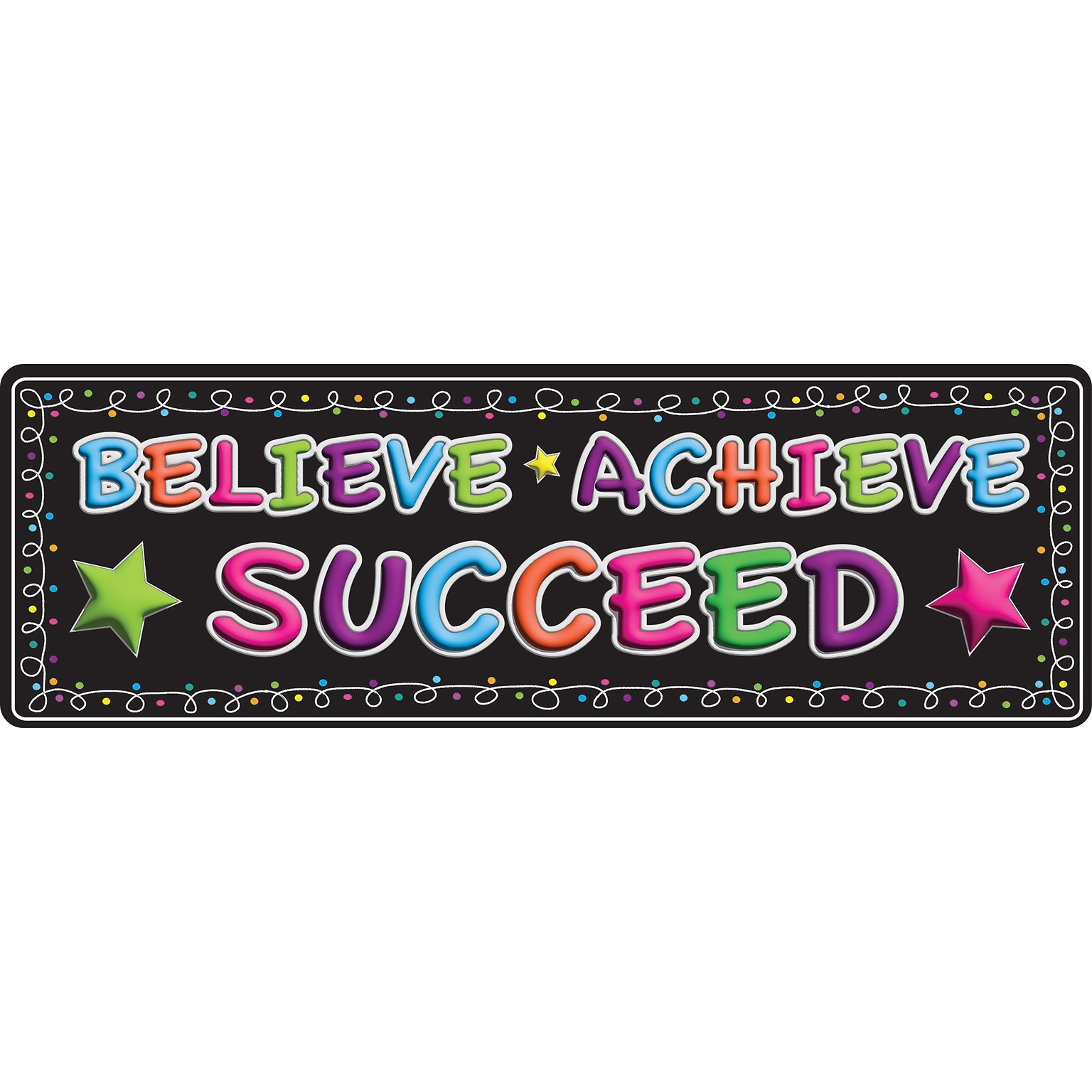 Ashley Productions The Original Fun Mat, Mat Runner, 15.5 x 47, Believe, Achieve, Succeed, Chalk Loops (ASH91418)