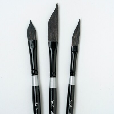 Silver Brush Black Velvet Dagger/Oval Brushes, 3/Pack (SLVBV3057)