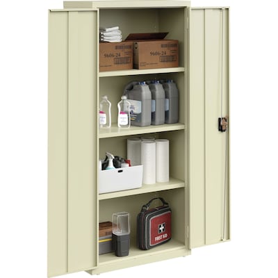 Lorell Fortress Steel Storage Cabinet with 4-Shelves, Putty (LLR69830PTY)