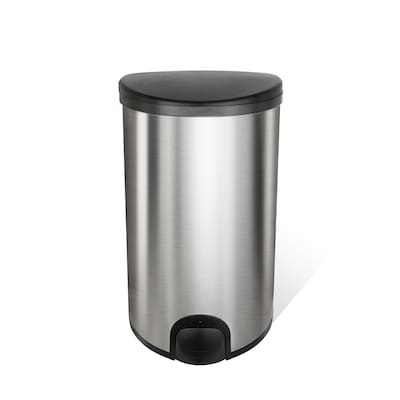 NineStars Stainless Steel Indoor Toe Tap Sensor Trash Can, 13.2 Gallons, Silver (TTT-50-19)