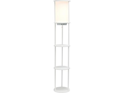 Simple Designs 62.5" Matte White Floor Lamp with Cylindrical Shade (LF2010-WHT)