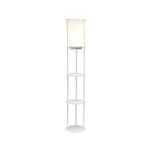 Simple Designs 62.5 Matte White Floor Lamp with Cylindrical Shade (LF2010-WHT)