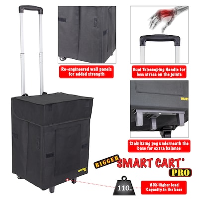 Dbest Bigger Smart Cart Pro Collapsible Rolling Cart, Black (01-854)