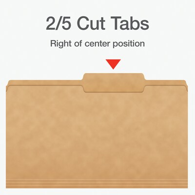 Pendaflex File Folder, 1-Tab, Legal Size, Kraft, 50/Box (1007042)