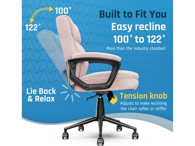 Click365 Transform 2.0 Ergonomic Fabric Swivel Desk Chair, Pink (CCHR10007E)