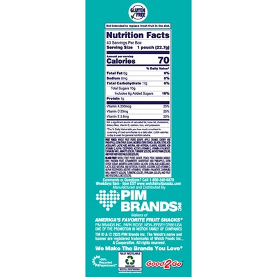 Welch's Gluten Free Fruit Snacks Variety Pack, 0.8 oz., 40 Packs/Box (84061)