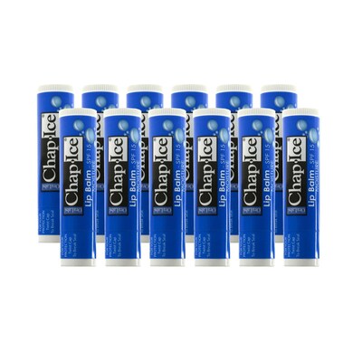 ChapIce Moisture SPF 15 Lip Balm, 0.15 oz Tube, 12 Tubes/Bag, 24 Bags/Carton