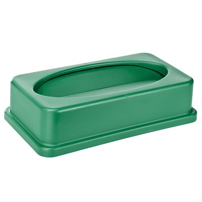 Alpine Industries Polypropylene Recycling Bin with Lid and Dolly, 23 Gallon, Green (ALP477-GRN1-PKD)