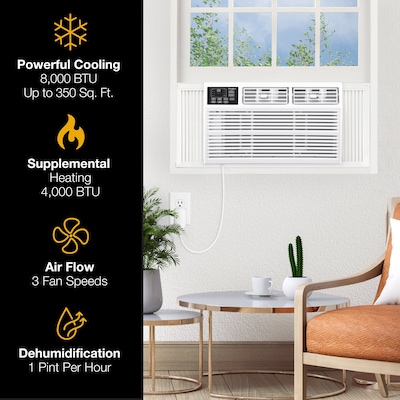 Whirlpool 115-Volt 8,000 BTU Window Air Conditioner with Remote, White (WHHW081AW)