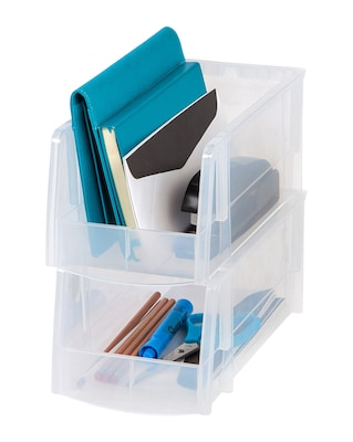 Iris Medium Modular Stacking Storage Box, Clear (200528)