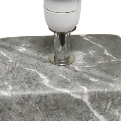 Simple Designs Petite Marbled Ceramic Table Lamp Fabric Shade, Black with White Shade (LT2071-BAW)
