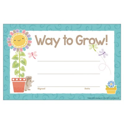 Trend Enterprises Way to Grow Good to Grow Recognition Award, 5.5 x 8.5, Multicolored, 30/Pack, 3