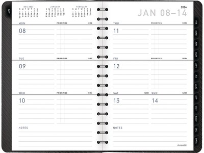 2024 AT-A-GLANCE Contemporary 5 x 8 Weekly & Monthly Planner, Faux Leather Cover, Charcoal (70-100