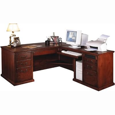 Martin Furniture Huntington Oak Office Collection in Burnish Finish; Right Hand L-Workstation