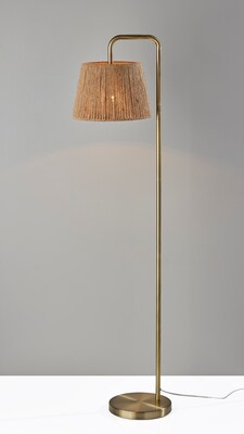 Simplee Adesso Tahoma 59H Antique Brass Floor Lamp with Rope Shade (SL9501-21)