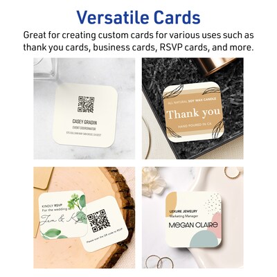 Avery Business Cards, 2-1/2" x 2-1/2", Matte Ivory, 450/Box (95327)
