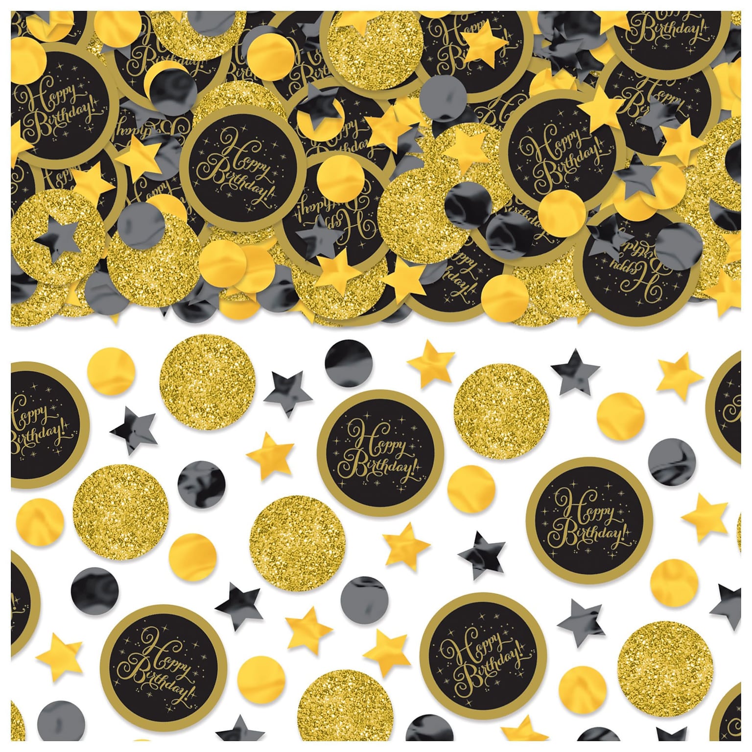Party City Birthday Confetti, Black/Gold (AM361873-NS)