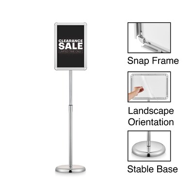 Quill Brand® Sign Holder, 11" x 17", Metallic (28068)