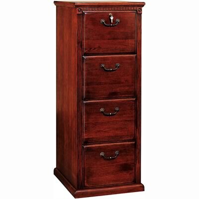 Martin Furniture Huntington Oak Office Collection in Burnish Finish; 4-Drawer Vertical File