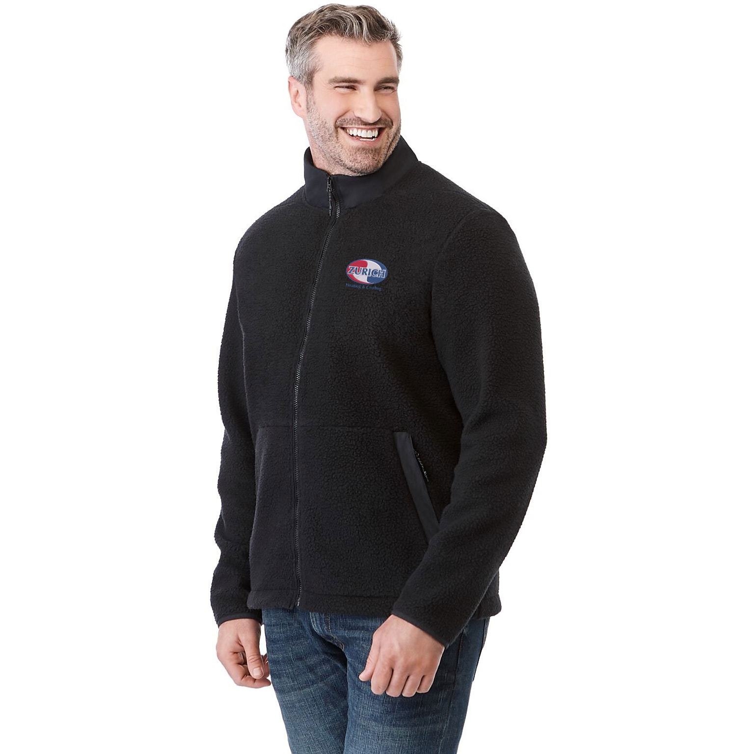 Kahuzi Mens Eco Full Zip Sherpa Embroidered