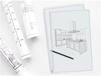 Better Office Graph Pad, 11" x 17", Quad-Ruled, White, 25 Sheets/Pad (25600)