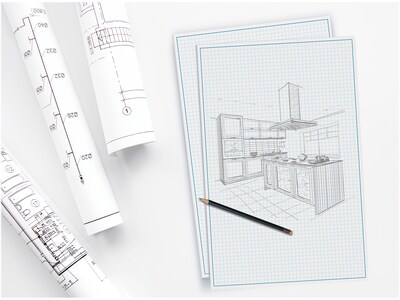 Staples Notepads, 11 x 17, Graph Ruled, White, 50 Sheets/Pad (ST57336)