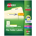 Avery TrueBlock Laser/Inkjet File Folder Labels, 2/3 x 3 7/16, Yellow, 1500 Labels Per Pack (5966)