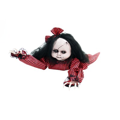 Haunted Hill Farm Animatronic Haunted Crawling Baby Doll (HHGBGIRL-2LSA)
