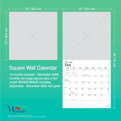 2026 Wyman Canadian Geographic Foxes 12" x 12" Monthly Wall Calendar (9781525699832)