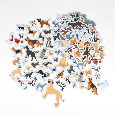 Ready2Learn Foam Dog Stickers, Multicolored, 176/Pack (CE-10121)
