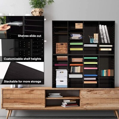 AdirOffice 500 Series 36 Compartment Literature Organizers, 39.3" x 11.8", Black, 2/Pack (500-36-BLK-2PK)