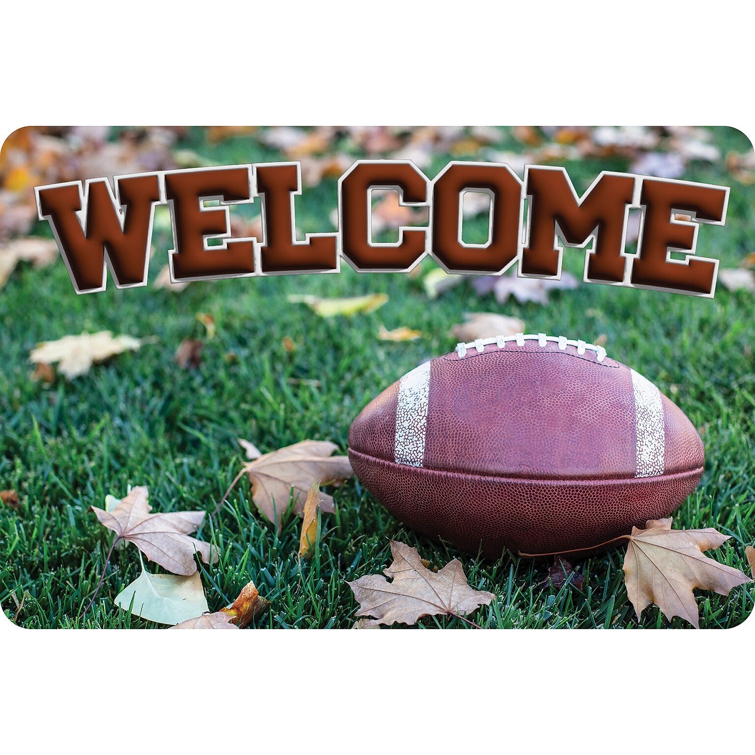 Ashley Productions The Original Fun Mat, Welcome Mat, 15.5 x 23.5, Football Welcome (ASH91564)